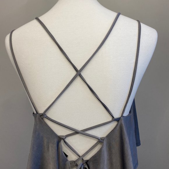 Stunning Silver Dress w/ Tie Up Back - Picture 2 of 3